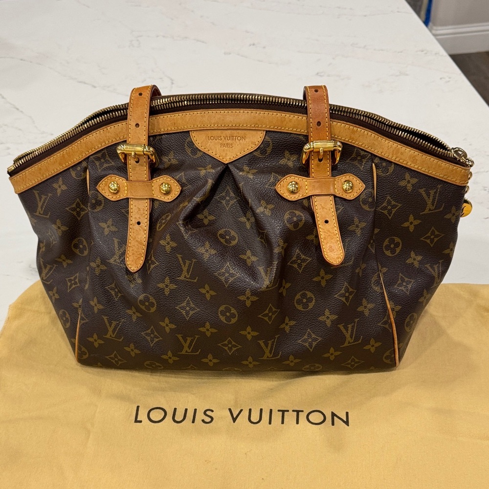 Louis Vuitton Monogram Shoulder Bag with Tan Accents